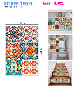 Stiker Tegel Lantai Stiker Dekorasi Keramil Wallpaper Dinding Kamar Dapur Tangga Hitam TL18-22