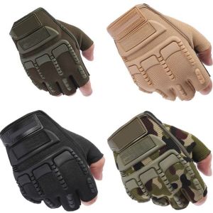 TKC28 Women Men Anti-Slip Wear-Resistant Cycling Fingerless Slip Resistant Guantes Tactics Glove Half Finger Mittens Motorcycle Gloves MenS Gloves