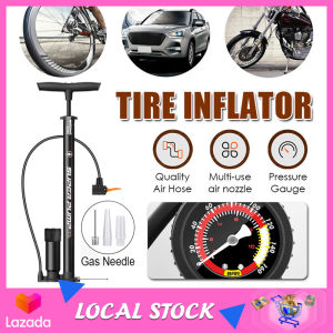 Bicycle Air Pump with Gauge 160PSI 3 IN 1 Bicycle Tyre Pump Motorcycle Pump Presta & Schrader Valves Tire Tube Inflator for Road MTB Bike Basketball Football