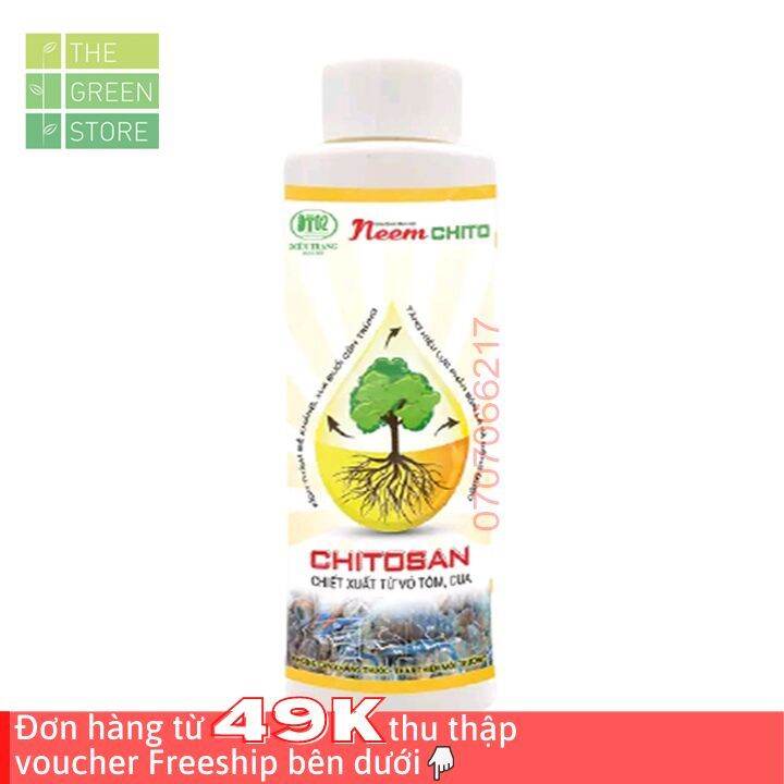 Chất bám dính sinh học Neem Chito (150ml/500ml) bổ sung tinh dầu neem chitosan, phòng trừ hiệu quả nhện đỏ, bọ trĩ, rầy rệp cho hoa hồng, hoa lan, mai vàng, hoa cây cảnh, rau màu, cây ăm trái