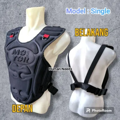 Jaket Rompi Motorplus Single Depan Saja/Alas Pelindung Dada Depan Anti Angin/Rompi Touring Tebal