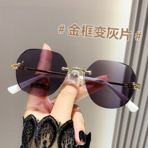Kacamata Fashion trimstyle Bluecromic Wanita Pria Photocromic Anti Radiasi Blueray Frame 2In1 A021-3317-2