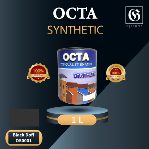 Cat Minyak Synthetic Kayu Dan Besi OCTA Black Doff 1kg