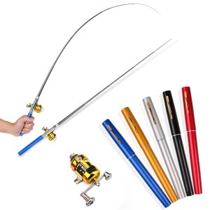 Pancingan Pulpen Mini Fishing Rod Pen Joran Pancing Pulpen Pancingan Portable Alat Pancing Paket