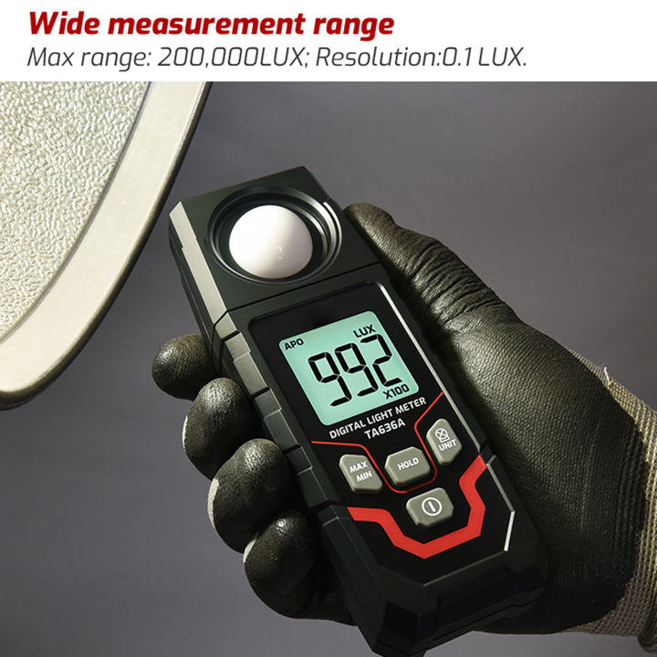 Illuminometer TASI TA636A Digital Light Meter Lux Meter Handheld Illuminometer ...