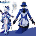 Game Genshin Impact Furina Focalors Cosplay Costume Uniform Wig Halloween Christmas birthday Party Suit Water God. 