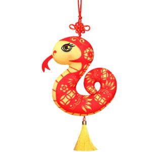 NCNC(okdeals01) chinese new year decoration items 2025 新年装饰挂件2025 Cartoon Paper-cut Zodiac Snake Pendant Stuffed Cute Snake Dolls Pendant Soft With Tassels Snake Mascot Doll 2025 Year
