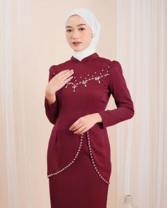 Felicia Kurung Malay Dress Wanita Gamis Simple dan Elegan Gamis Model Baru 2023 Kekinian Lowprice
