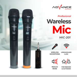 ADVANCE MIC-201 MIC TANPA KABEL/2 MIC WIRELESS/MIC KARAOKE/MIC ADVANCE/MIC DOUBLE ADVANCE MIC-201