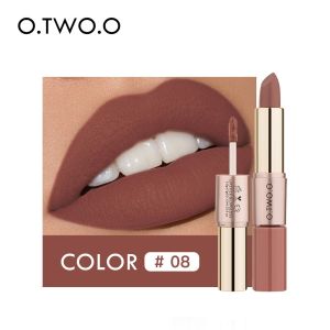 O.TWO.O Lipstick 2 in 1 ลิปสติก เนื้อแมตต์ และลิปกลอส 12 สี