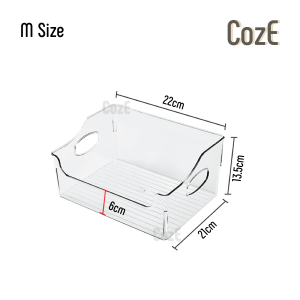 CozE Transparent Desk Storage Box Book Storage Multifunction Handle Design Plastic Storage Box