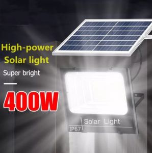 400W Energy Saving Solar Light High Brightness LED Lamp Outdoor Waterproof Solar Panel with Smart Remote Control