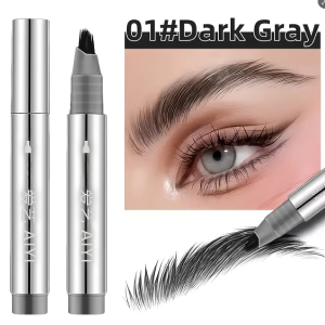 Four-Prong Eyebrow Pencil - Natural Hold Hair-Like Strokes Waterproof & Smudge-Proof Makeup