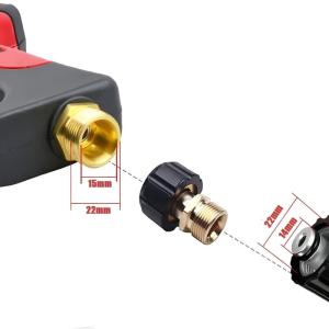 Phụ kiện khớp nối cho máy rửa phun áp lực kết nối nhanh để cấp nguồn máy giặt Máy rửa phun áp lực Bộ chuyển đổi m22x1.5 sang m22x1.5 nam