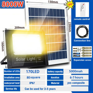 【READY STOCK】Solar Light Outdoor Lighting 20000W Solar Spotlight lights Solar Warm Light  IP67 Waterproof Solar Led Street Light  Flood Light Indoor Solar light