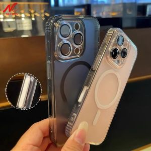 Business Translucent Clear for Magsafe Case for iPhone 16 Pro Max 16 Plus Camera Protector Acrylic Cover Camera Control Button