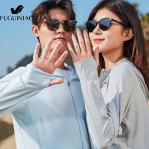 FUGUNIAO Mens Hooded Jacket Breathable Jacket Couple Fashion Windproof Sun Protection Clothing Casual Skin Clothing