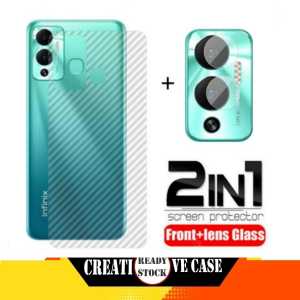 PROMO PAKET 2 IN 1 Garskin Carbon INFINIX SMART 8 2023 / HOT 12 / NFC 2022 Fingerprint Skin Back 3D Film Violette Design PENGIRIMAN CEPAT