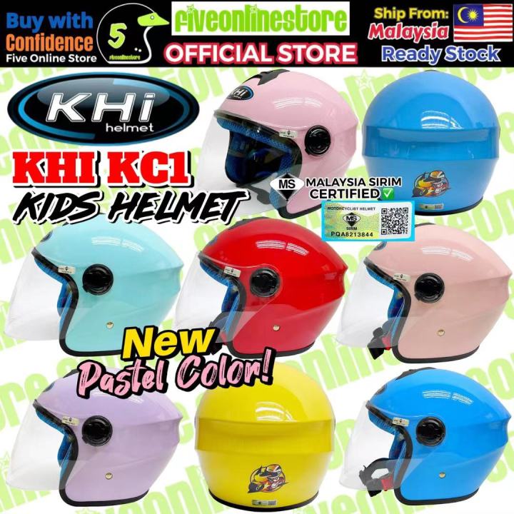 lazada malaysia kids helmet KHI Kids Helmet Budak SIRIM Cartoon Children Helmet Motor Topi Keledar  Kanak-Kanak KC1 57CM Age 4-12year Helmet Comfortable Inner Pads Helmet -  Lazada