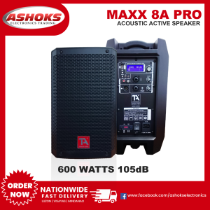 Titanium Audio Maxx 8A Pro / 8 inch Active Speaker /  600W 105dB/ 4 Ohm / LED Display / Ta Active Speaker / Powered Speaker