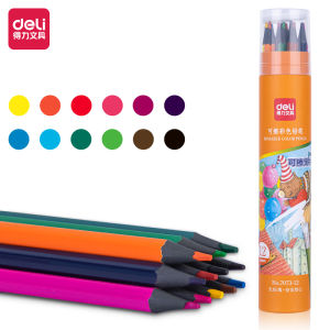 Deli Erasable Colored Pencil / Pensil Warna 12-48 Warna Bisa Dihapus Wood-Free 7073