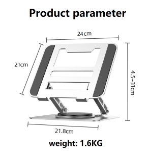 ECILY Laptop Stand 360° Rotatable Notebook Holder Liftable Desk Riser Stand Aluminum Alloy Stand Compatible With 9.7-17.3 Inch Laptops