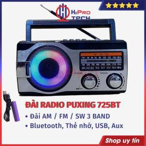 Đài Radio Cho Người Già Puxing 725Bt Fm-Am-Sw Bluetooth Đài Fm Sóng Khoẻ Nghe Nhạc Cực Hay - H2Pro