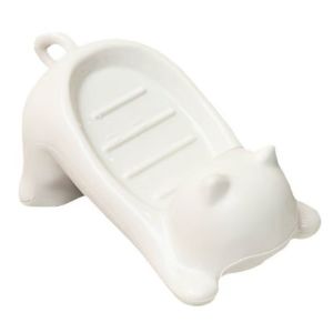 SDFG Tự động xả nước Hộp xà phòng hoạt hình Sáng tạo Hình con mèo Khay đựng xà phòng bằng nhựa Đa chức năng Chống trơn trượt Giá đỡ lọc xà phòng Hộ gia đình