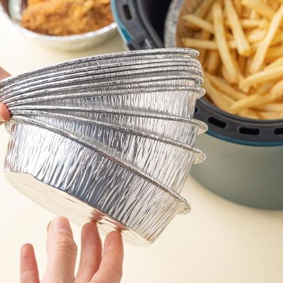 Set 10 - 20 - 50 Khay Giấy Bạc Lót Nồi Chiên Không Dầu, Đĩa Nhôm, đĩa giấy bạc.