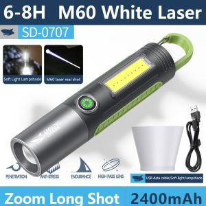 SENTER LED SMILING SHARK SD-0707A M60 - ZOOM LASER - JARAK JAUH - 4 MODE - MULTIFUNGSI - TYPE-C - TAHAN LAMA