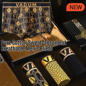 VADUM Luxury Magnetic Breathable Mens Briefs M-4XL Loose Pure Cotton Sweat-absorbent Boxer Briefs underwear men