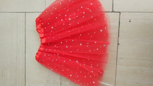 Váy tutu vải tuyn xếp lớp lấp lánh với kim sa hình sao cho cô gái ba lê dancewear tiệc sinh nhật trang phục Đầm Công Chúa Váy