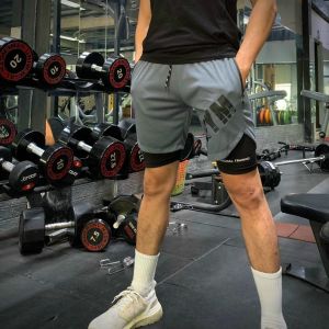 Quần Đùi Tập Gym 2 Lớp Mẫu Chữ GYM Chất Thun Co Giãn Thoáng Mát