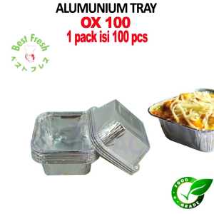 J.ONE/Almunium Foil Tray cup OX 100250 1 pack isi 100 pcs OX 1400 ISI 50pcs/lasagna macaroni Schotel Dimsum Mentai