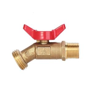 Solid Brass Hose Bibb Leak Proof Brass Hose Bib 1/2 Inch NPT Inlet and 3/4 Inch GHT Outlet for Irrigation Systems