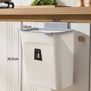12L Wall-Mounted Kitchen Dry Wet Separation Trash Can Multi-Functional Compartment Classification Trash Bin
