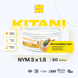 KITANI - NYM 3x1.5 mm² - 50 Meter -  Kabel Listrik Tembaga Kawat
