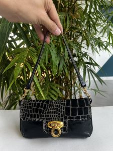 Túi 2hand đeo vai mini da thật phối lông LauraDiMaggio aut của Ý -T693