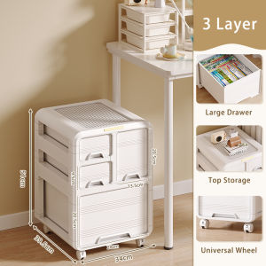 Vision 3/4/5 Layers Drawer Storage Cabinet Office A4 File Storage Trolley Under Table Movable Storage Box Floor-standing Wardrobe Storage Rack Household Multi-layer Gap Storage Cabinet