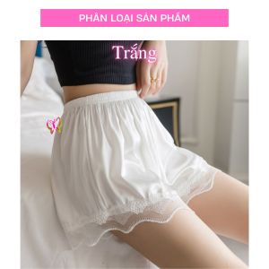 Quần lót váy nữ bảo hộ vải ren phối satin bóng có thể mặc ngoài thoải mái thoát mát (MS 08006) Anna Shop