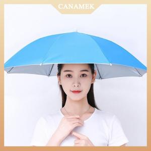 [CANAMEK] Portable Rain Hat Outdoor Folding Umbrella Fishing Sun Shade Anti-UV Camping Fishing Headwear Cap Beach Head Hats Accessory