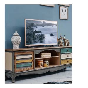 American TV cabinet living room small unit r furniture Mediterranean style coffee table new style