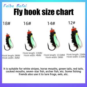 [Feibe Befei] Luya Fly Bait Fly Hook Mung Bean Fly Horse Mouth White Striped Tilapia Predatory Freshwater Fish Bait Fishing