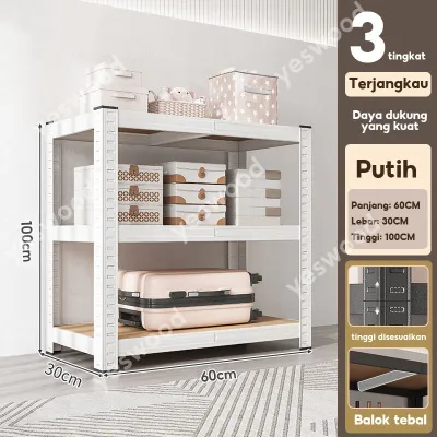 Rak Besi Siku 5 Susun 100% Besi Rak Penyimpanan Serbaguna Kuat untuk Gudang Dapur Toko Supermarket dan Akuarium