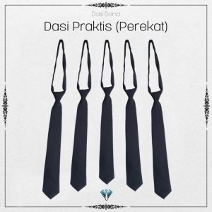 Dasi Polos Hitam || Dasi Perekat Pria Wanita || Dasi Formal Kerja Kantor Ospek Wisuda Magang