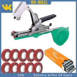 COD Plant Tying Machine Garden Tapener Tool For Vegetables Grapes With 10 Rolls Of Tape+1 Box Nail