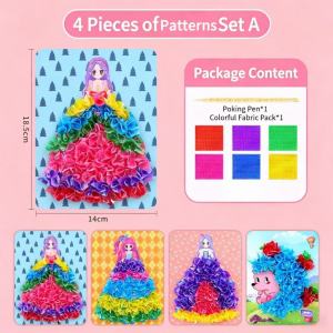 Kids DIY Makeup Bag Toy Sticker Book Nontoxic Princess Dress Up Toy Educational Toy for Girls