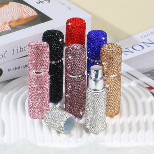 FLYING 10ml Perfume Bottle Portable Full Rhinestone Storage Container Empty Refillable Bottles Makeup Tool