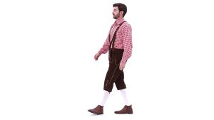 New German Traditional Oktoberfest Costume for Men Munich Bavarian Beer Overalls