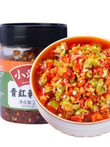 （湖南特产）下饭菜 Hunan Specialty Farmhouse Homemade Chili Sauce Extra Spicy Green and Red Chopped Pepper Bibimbap 280g Bottle